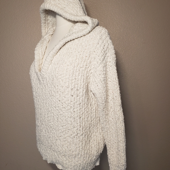 Forever 21 Hooded Long Sleeve V-neck Knit Small Sweater - Picture 2 of 12